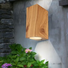 Applique Murale Optique Bois Lampe D'Extérieur Terrassenleuchte Alu Verre 2