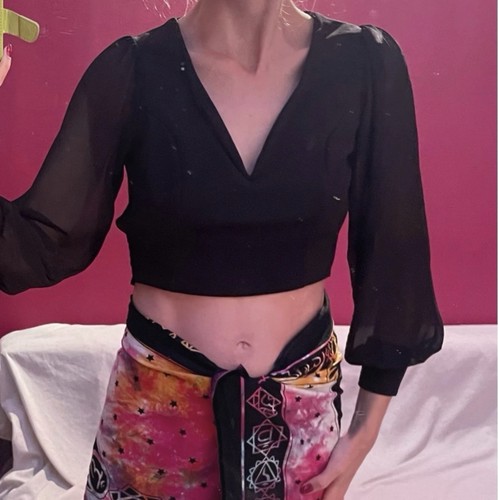 Crop top sexy - semi, transparent