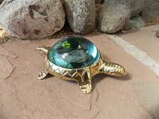 Superbe loupe tortue en laiton et verre, neuve, longueur 15cm