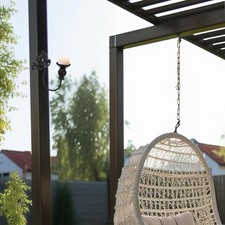 Élégant bougeoir mural en fer motif vintage pour usage intérieur extérieur