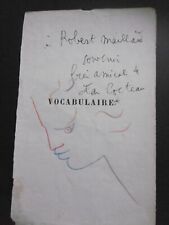 jean cocteau dessin original Dedicacé et Signé 