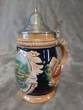 Chope de bière en grès et étain décor Echternacherbrück