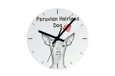 Chien nu du Pérou horloge avec photo de chien Art-Dog