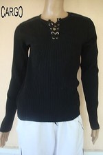 PULL SPORT NOIR DE MARQUE CARGO COL A LACETS NEUF T S