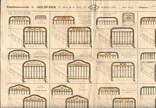 PARIS (XIX°) USINE de LITS & SOMMIERS en Fer & en Cuivre "Ets. L. GOLDFARB" N°2