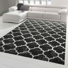 Designer et Modern tapis Maroc Salon tapis Orient en gris noir