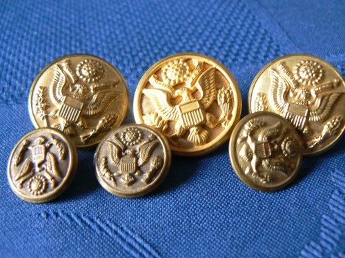 Military waterburry buttons - military,