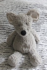 DOUDOU PELUCHE MONOPRIX SOURIS GRISE NEZ NOIR  30 cm  ETAT NEUF