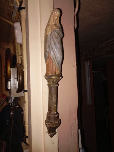 Vierge platre polychrome - en,