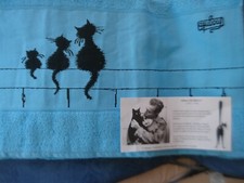 DUBOUT - LES CHATS - Serviettes -  2 grandes serviettes  de toilette   -70 x 140
