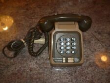 VINTAGE ANCIEN TELEPHONE A CLAVIER SOCOTEL BEIGE-VERT FONCE ETAT CORRECT