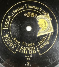 Caruso : Gli Ugonotti / Tosca RARE DISQUE 78 TOURS RPM 12" PATHE SAPHIR