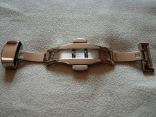 POUR BRACELET DE 16 mm BOUCLE DEPLOYANTE de 14 mm "PAPILLON" ACIER à POUSSOIRS