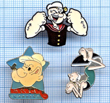 Lot Pin's Popeye le Marin musclé The Sailor Man  et OLIVE au plongeoir / BD Pipe
