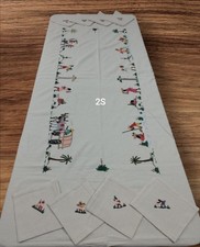 Nappe Soga Brodée mains Artisanat Madagascar Motifs Sujets 2S SoaBoutik