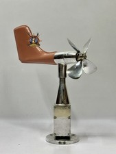 Ancien ventilateur anémomètre de navire rose foncé décor marin remise à...