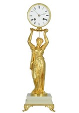 PORTEUR Kaminuhr Empire clock bronze cartel horloge antique pendule uhren