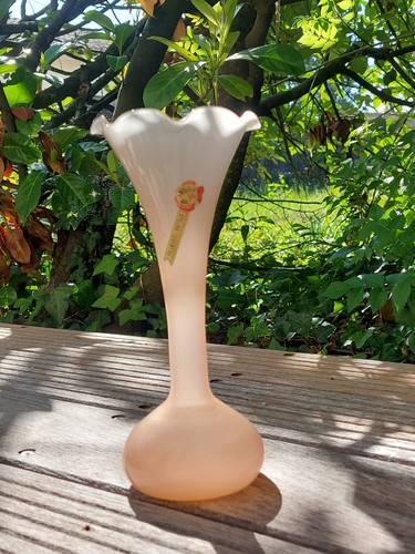 Vase opaline rose vintage - , –