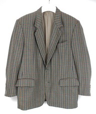 Daniel Hechter Grant-Sakko Blazer Homme Grand Pure Neuf Laine Cran Revers Plaid
