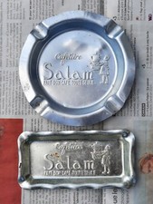 2 Cendriers en métal SALAM cafetière par vintage Made in France 1970
