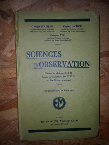 Sciences observation - de, l'observation