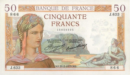 055 francs cérès type - francs,