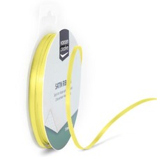 Ruban de satin double Pastel Jaune 3mm Tissu Taille Unique Set de 10 Pièces