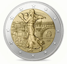 2€ Euros Commémorative France 2023 Paris 2024 Marianne Boxeuse