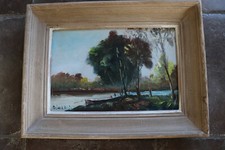 Louis Bissinger (1899-1978) dit Régis Berard - tableau paysage ,au bord du lac 