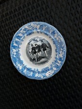 ANCIENNE ASSIETTE Porcelaine Parlante HUMORISTIQUE GIEN PROVERBES Militaire 