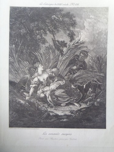 Gravure ancienne les amants - ancienne,