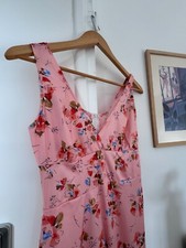Robe longue   vintage de cérémonie taille 36 rose et fleurie