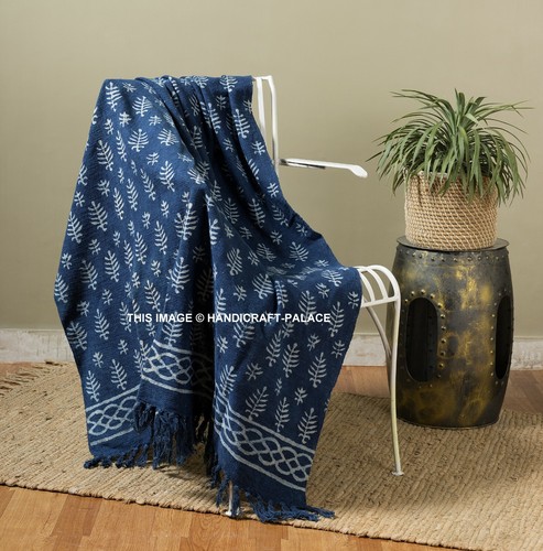 Indigo coton couverture souple - indigo,