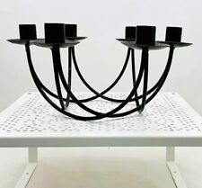 bougeoir de table circulaire métal noir/marron fer forgé 6 feux 30x30x15cm env