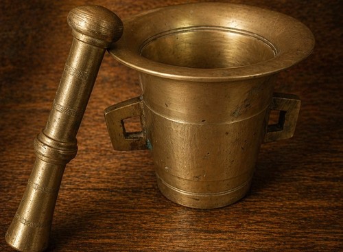 Antique bronze mortier pilon - bronze, &