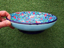 Superbe coupe à fruits ou compotier en émaux de Longwy, en parfait état.