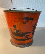 ANCIEN SEAU DE PLAGE EN TÔLE JOUET ANCIEN ART DÉCO