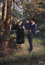 Carte postale 10x15cm postcard LORIENT coiffe costumes folklorique timbrée 1971