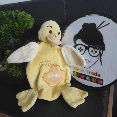 Doudou plat canard jaune coin - doudou,