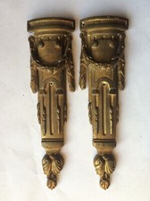 paires de chutes bronze Louis XVI XIX eme signées M.C hauteur 22 cm