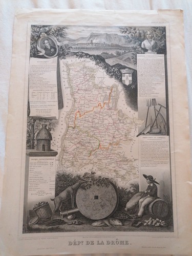 1859 drôme carte - drôme,