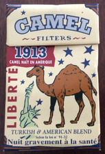 Pour collection paquet de cigarettes vide : CAMEL . 1913, Camel naît en Amérique