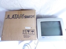 ATARI - SM 124 - SM124 - ECRAN 12" MONITOR - MONOCHROME + BOITE TESTE OK TESTED