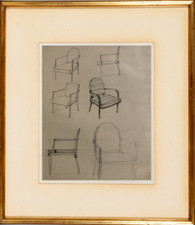 DESSIN ORIGINAL DE MOBILIER DE DECORATEUR DES ANNEES 1930 DLG DE JULES LELEU (2)