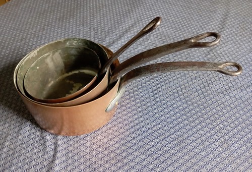 Lot casseroles en cuivre - casseroles,