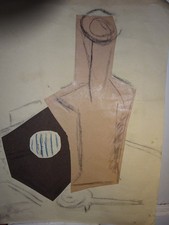 dessin collage cubiste