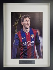 Lionel Messi  autographed canvas  Hand Signed FRAMED w/ COA Free shipping