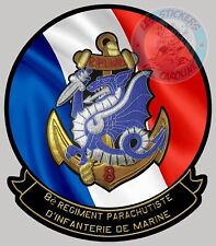 STICKER INSIGNE MILITAIRE 8è RPIMA REGIMENT PARACHUTISTE INFANTERIE MARINE RZ007
