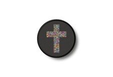 Patch badge ecusson imprime thermocollant croix fleur jesus christ