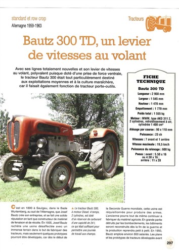 Tracteur bautz 300 - 300, un
